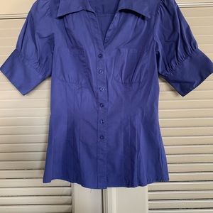 Purple stretch button up collared shirt